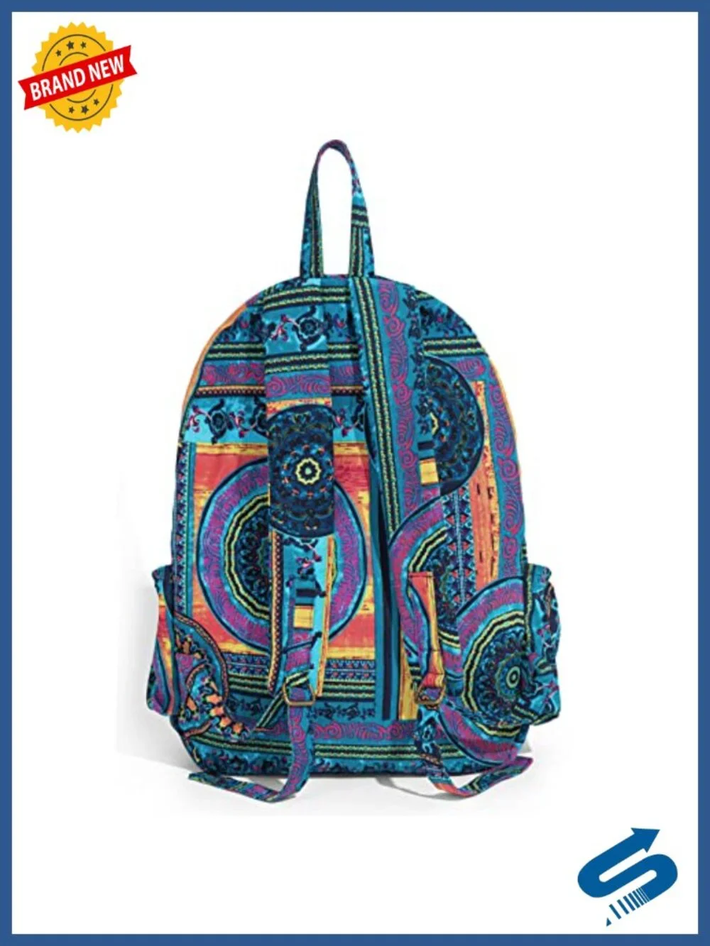 Bohemian Hippie Canvas Backpack Large Capacity Travel Daypack Foldable